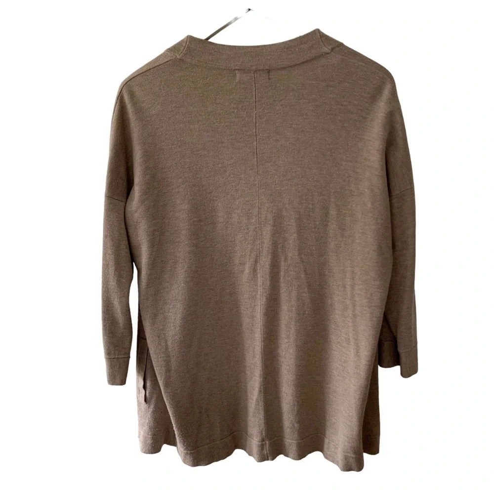Zara Knit Lightweight Tan Brown Cardigan Women’s Medium With Pockets - Picture 6 of 10